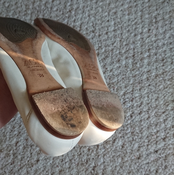 Attilio Giusti Leombruni Monika Ballet Flats Taupe cap & white leather size 37.5 - Picture 13 of 14